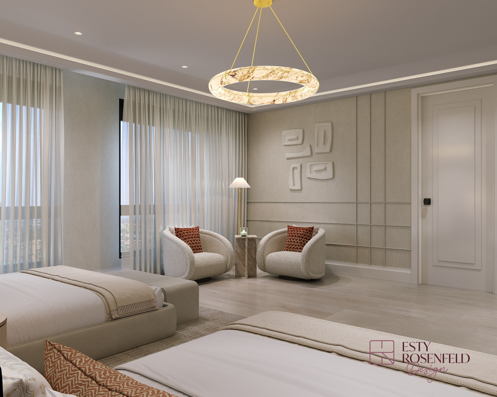 Soft Neutral Bedrooms — rendering 2
