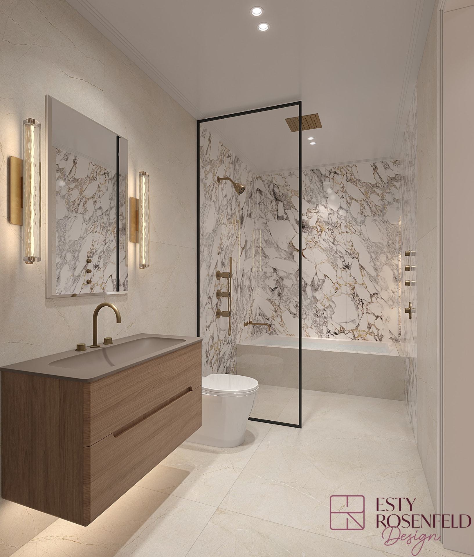 Primary Bathrooms — rendering 2