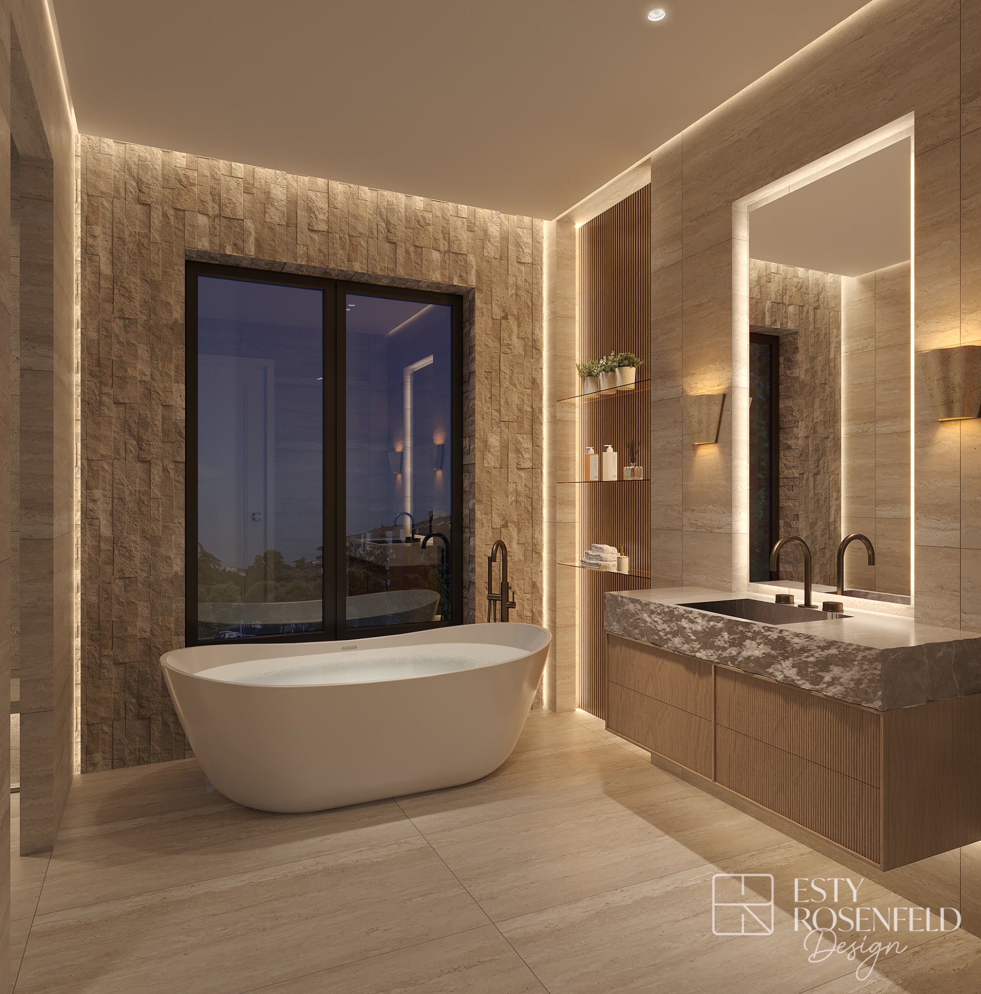 Primary Bathrooms — rendering 3